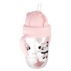 CANPOL BABIES Exotic animals nevylévací hrneček se slámkou a závažím růžový 6m+ 270 ml