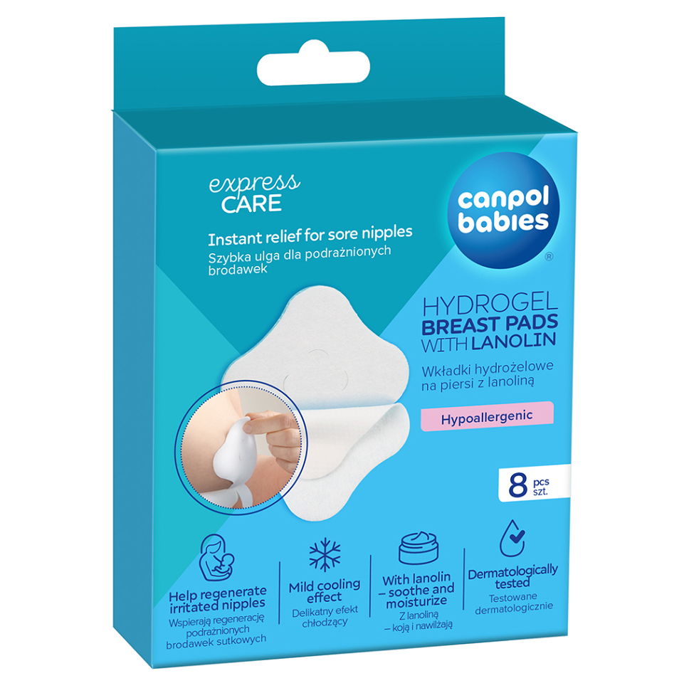 CANPOL BABIES Hydrogelové hojící prsní polštářky s lanolinem 8 kusů