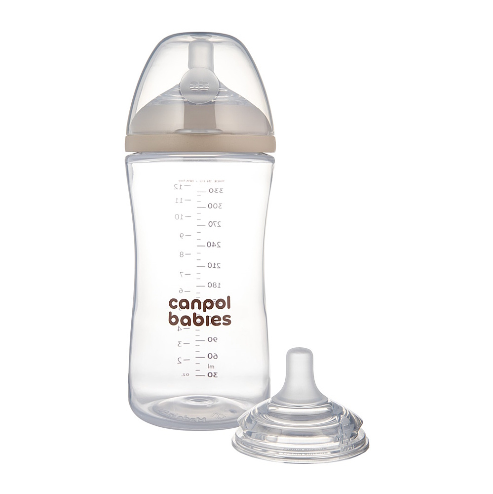 CANPOL BABIES Lahev antikoliková natural shape 3m+ 260 ml
