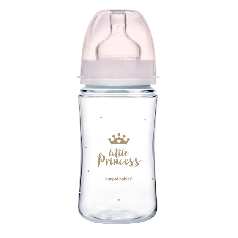CANPOL BABIES Lahev se širokým hrdlem ROYAL BABY růžová