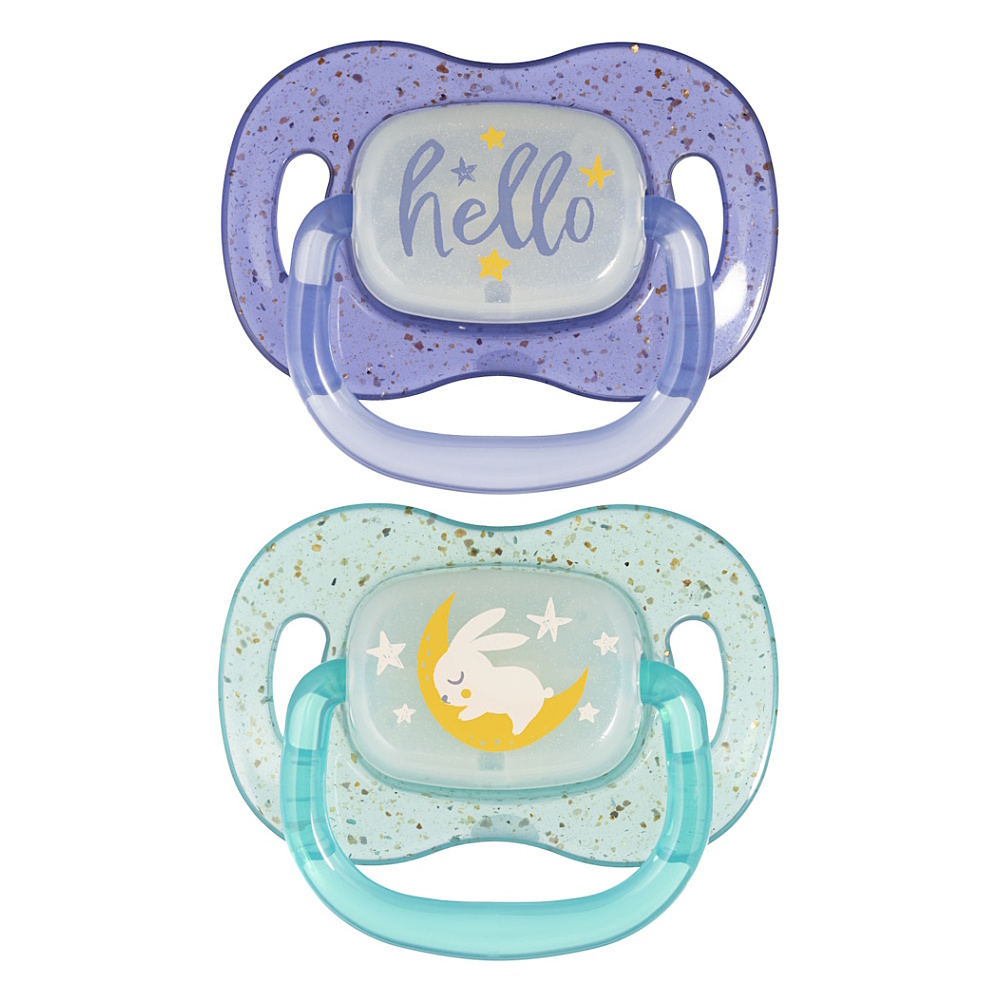 CANPOL BABIES Nightglow dudlík svítící silikonový 6-18m kluk 2 kusy