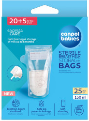 CANPOL BABIES Sáčky k uchovávání odsátého mléka 150 ml 20 ks