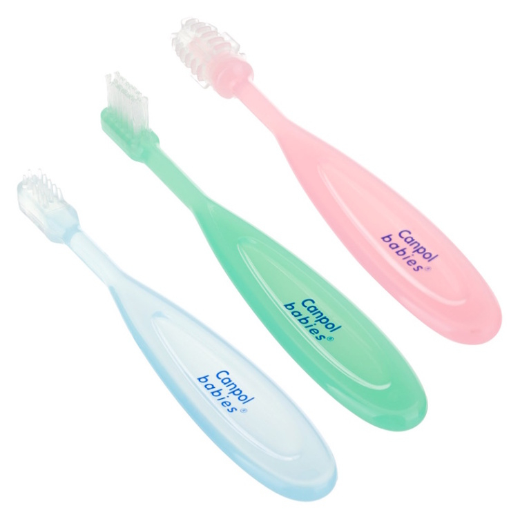 CANPOL BABIES Sada zubních kartáčků 0m+ 3 kusy