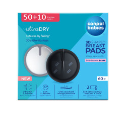 Canpol babies Tvarované prodyšné vložky do podprsenky 3D 50+10 ks černé