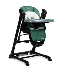 Caretero Jídelní židlička, houpačka 2 v 1, Indigo - černá, zelená