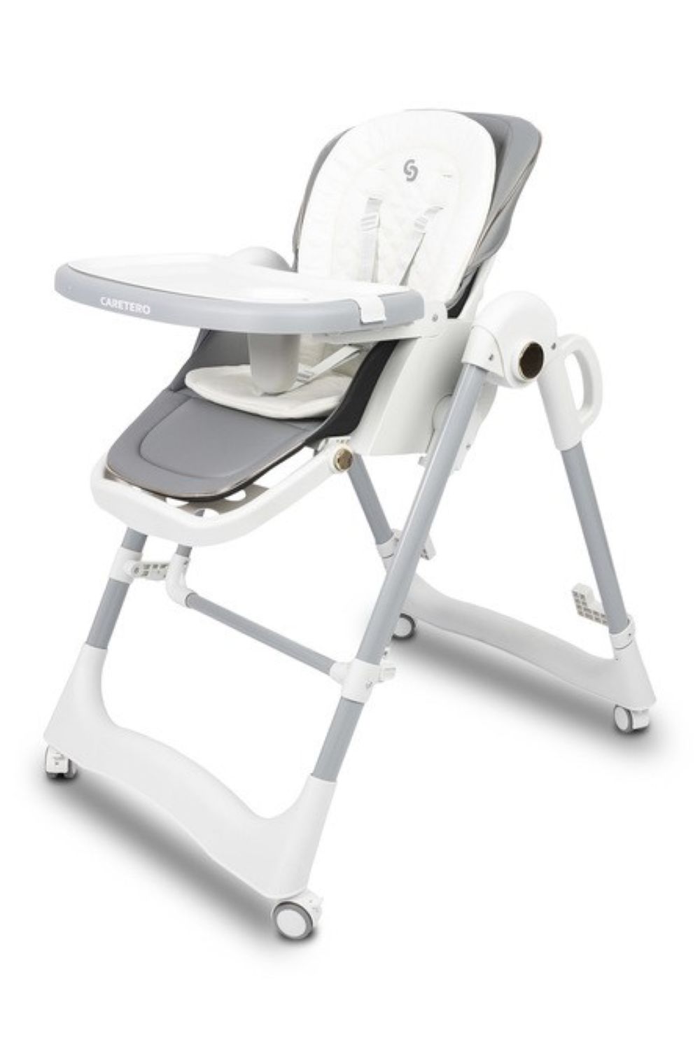 Caretero Jídelní židlička Nesto - šedá, bílá