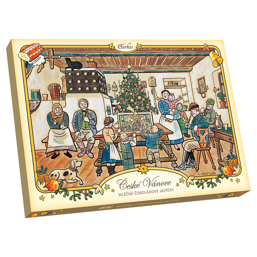 CARLA Čokoládové jazýčky mléčné vánoční motiv J. Lada 100 g
