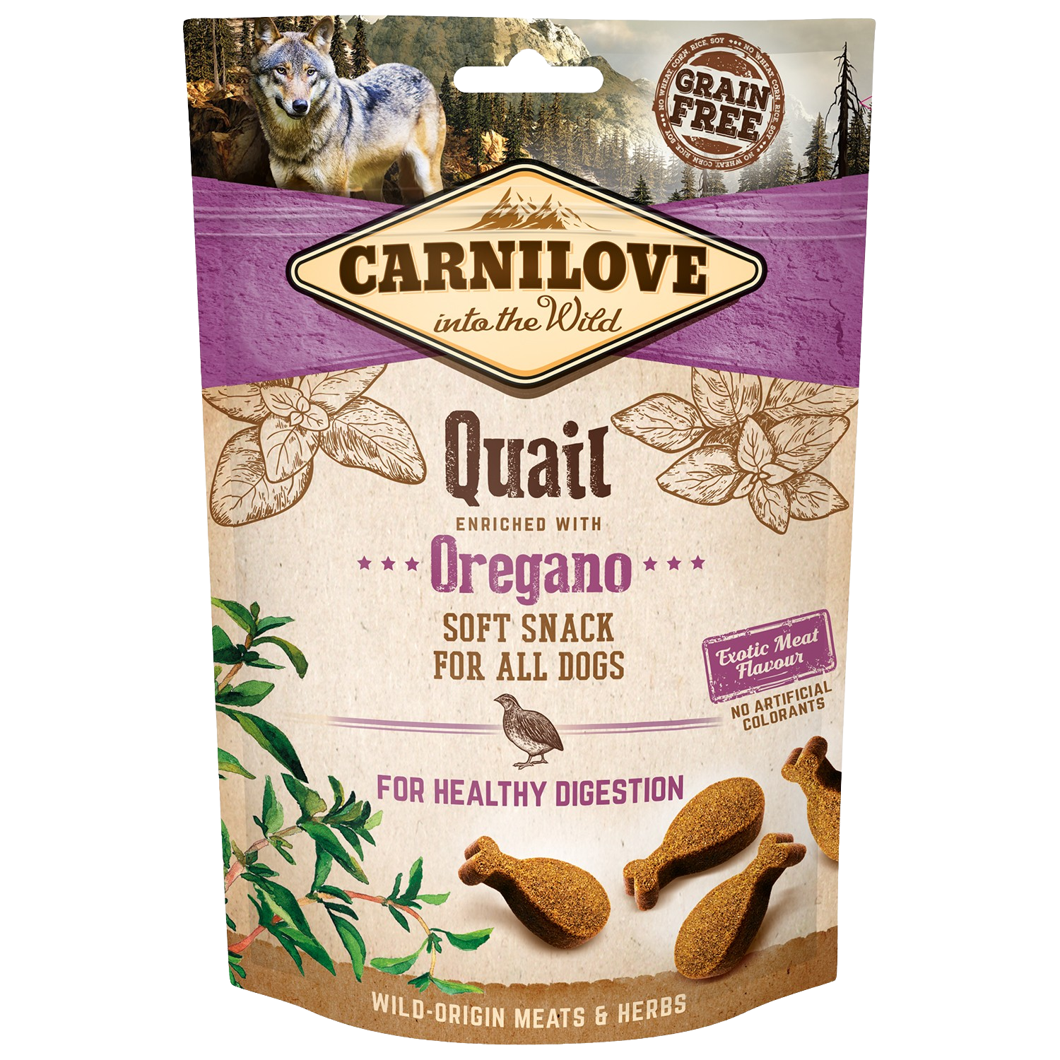 CARNILOVE Dog Semi Moist Snack Quail enriched with Oregano 200 g