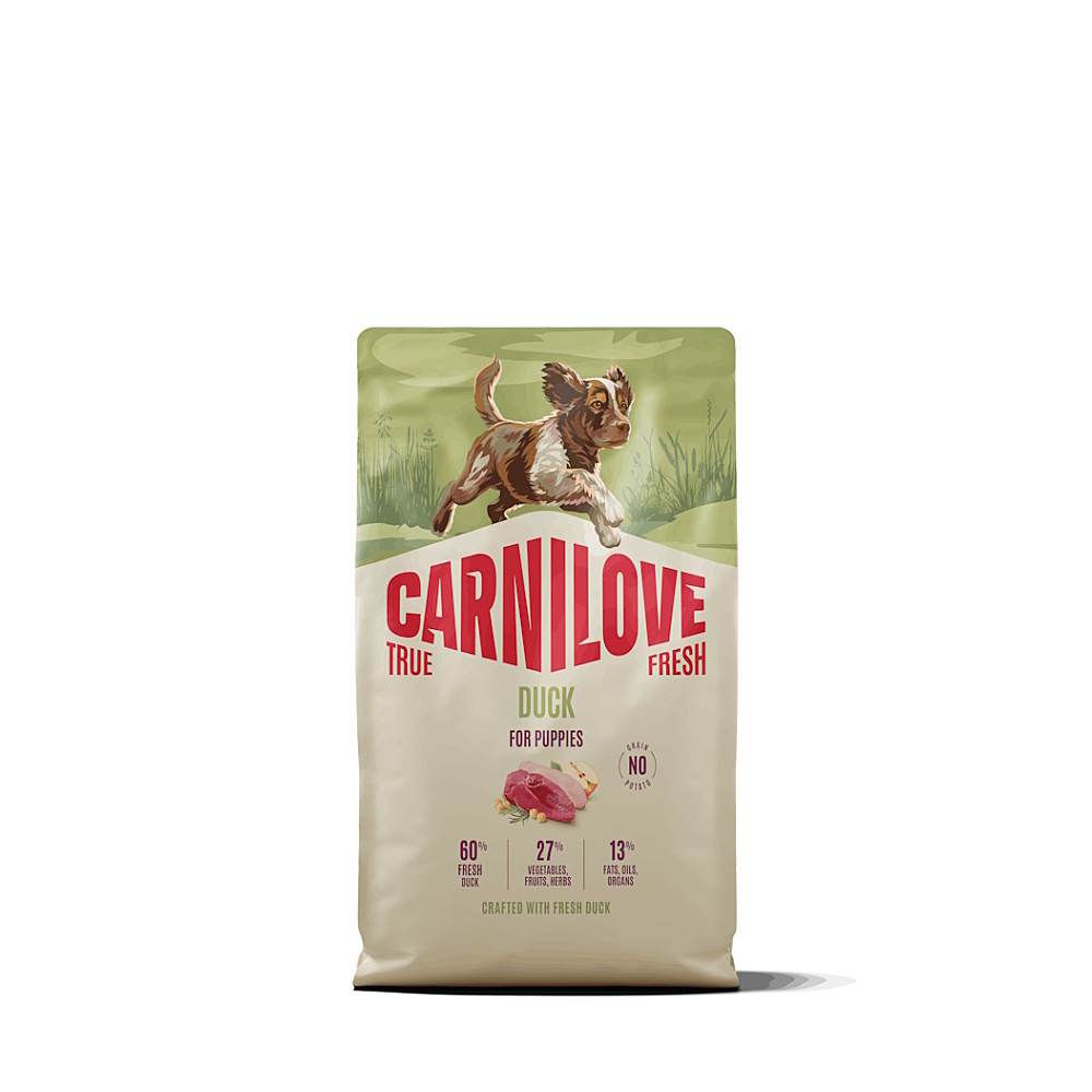 CARNILOVE True fresh dog granule s kachním pro štěňata 4 kg
