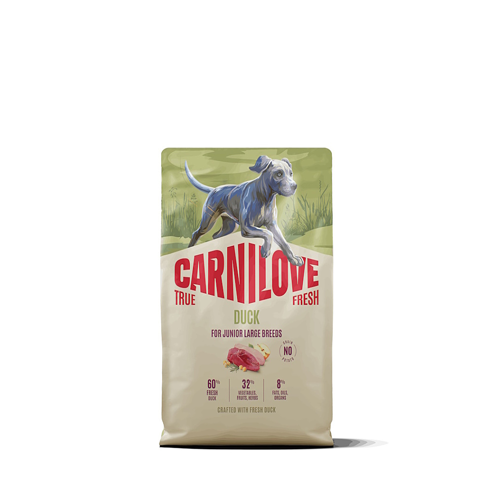 CARNILOVE True fresh granule kachní pro mladší velká plemena psů 4 kg