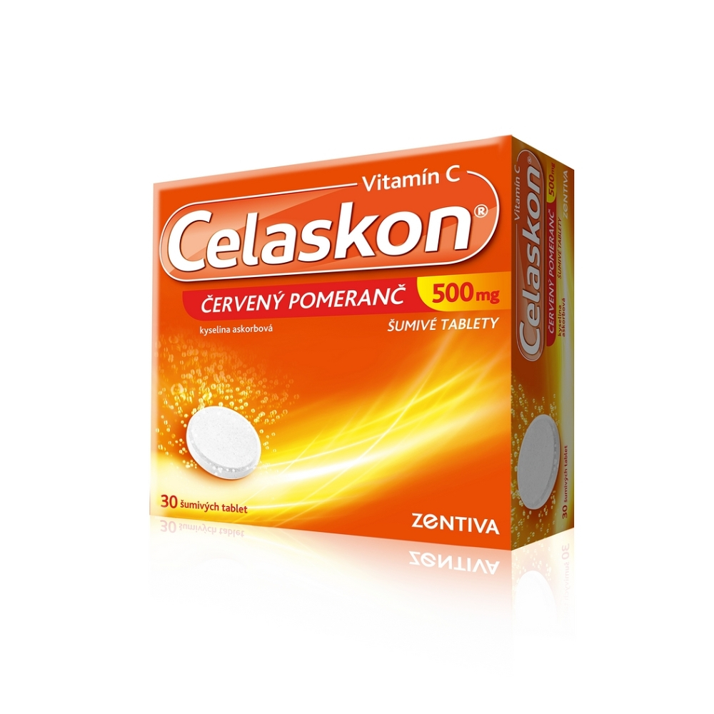 CELASKON Červený pomeranč 500 mg 30 šumivých tablet