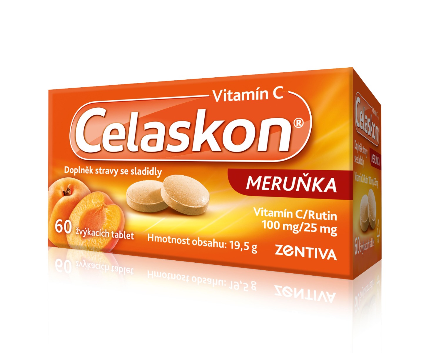 Celaskon Meruňka vitamín C 100 mg 60 tablet