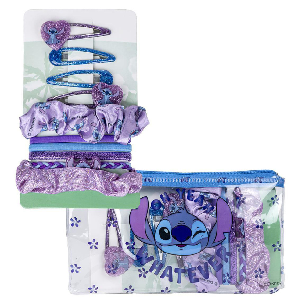 Cerdá Kosmetická taštička s vlasovými doplňky Stitch 10 ks