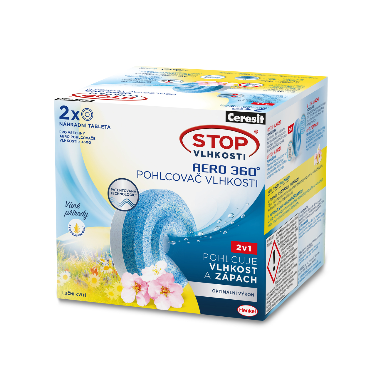 Ceresit STOP VLHKOSTI Aero 360° náhradní tablety 2x450 g luční kvítí