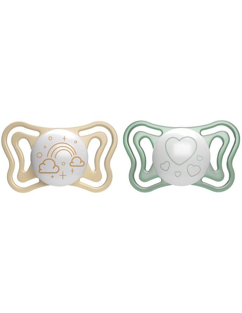 Chicco Dudlík Physio Light silikonový noční 2–6 m 2 ks