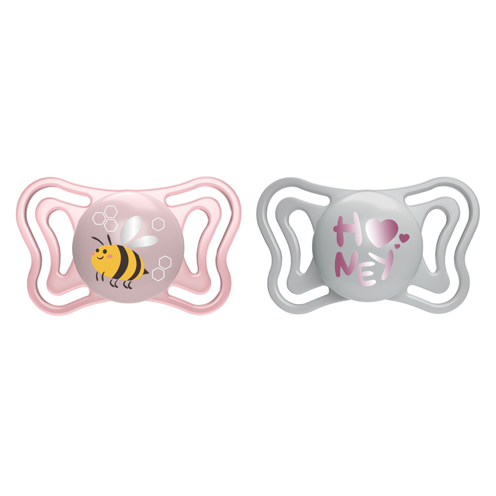 Chicco Dudlík Physio Light silikonový růžový 2–6 m 2 ks