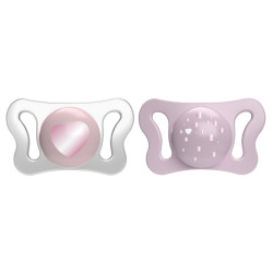 Chicco Dudlík Physioforma® Micro silikonový holčičí 0–2 m 2 ks