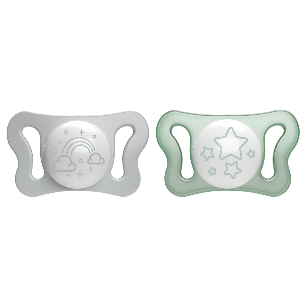Chicco Dudlík Physioforma® Micro silikonový noční 0–2 m 2 ks