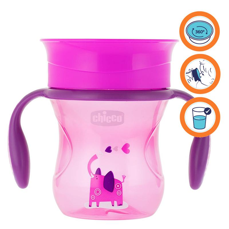 CHICCO Hrneček Perfect 360 s držadly 12m+ růžový