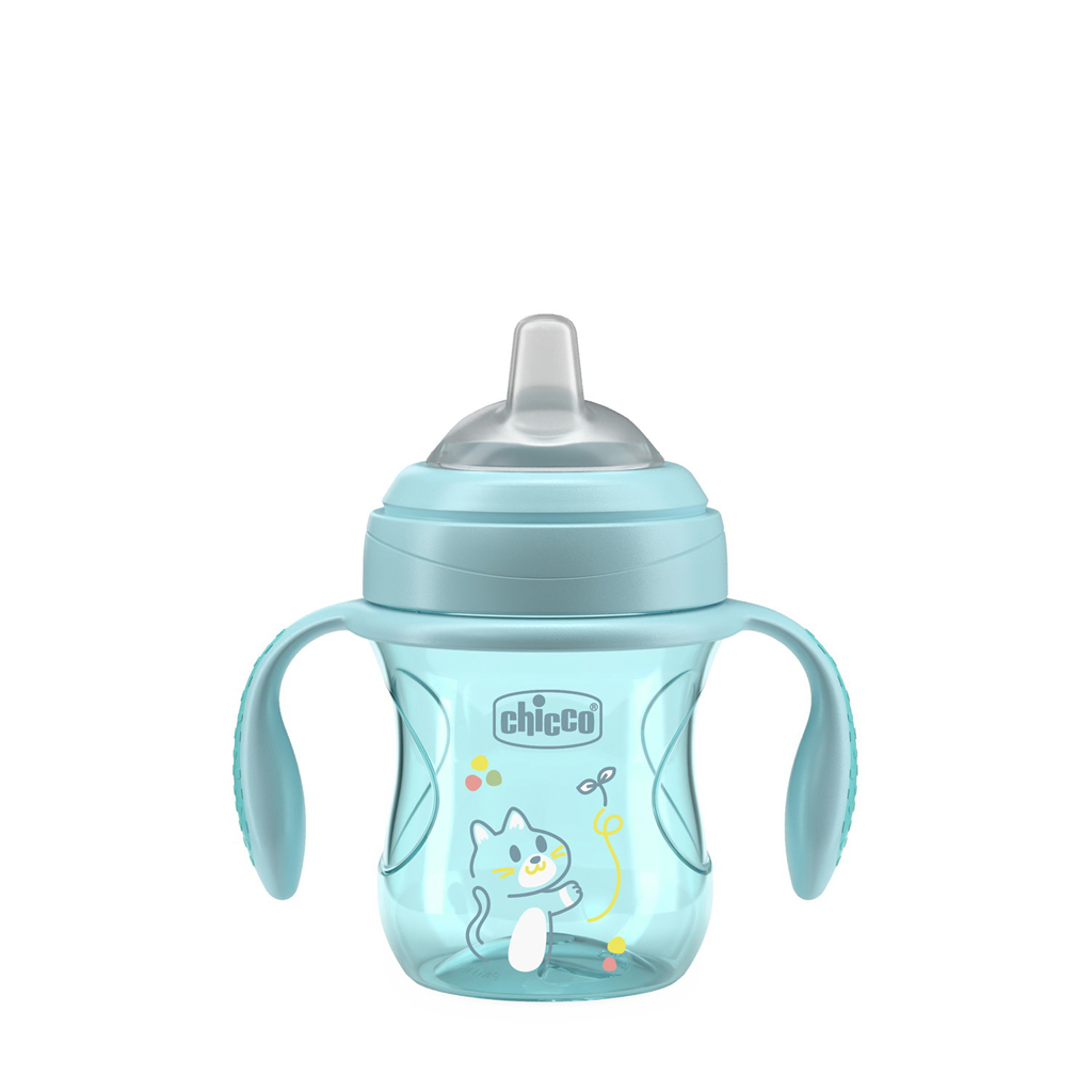 Chicco Hrneček Transition učicí s držadly 4m+ 200 ml teal
