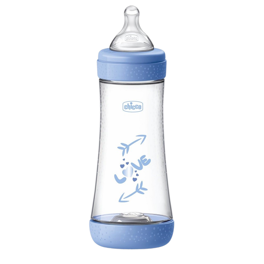 CHICCO Lahev kojenecká Perfect5 silikon, modrá 300 ml