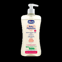 CHICCO Šampon micelární na vlasy a tělo s dávkovačem Baby Moments Sensitive 94% přírod. složek 500 ml