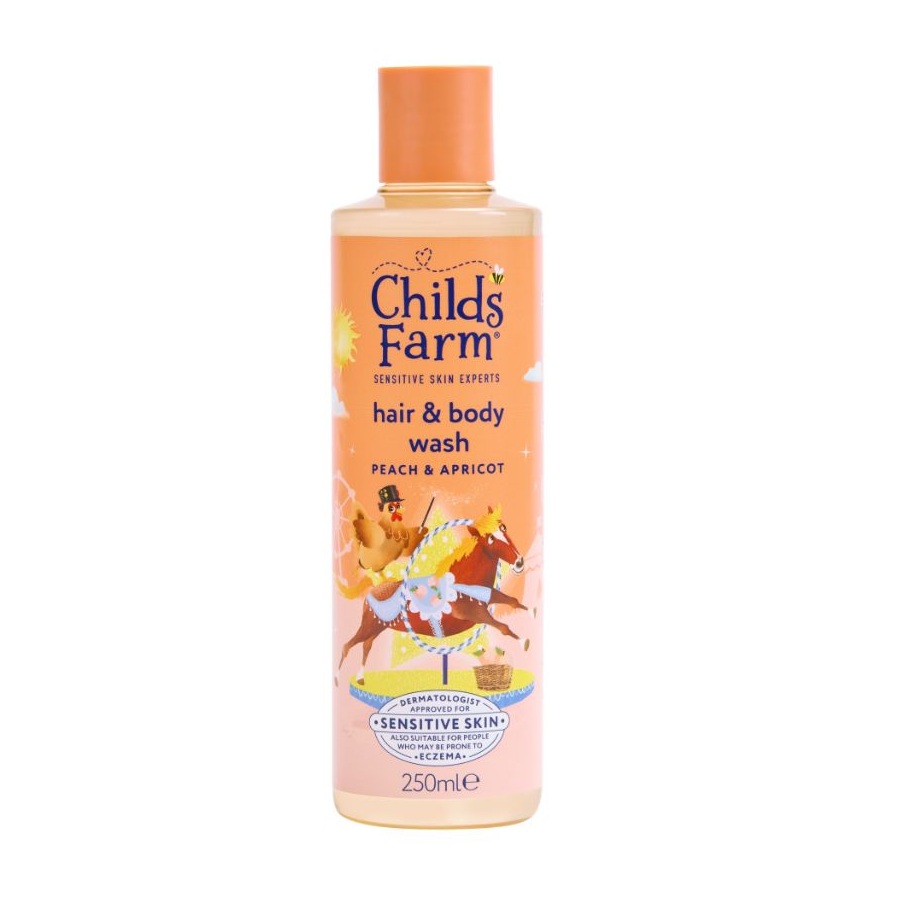 Childs Farm Mycí emulze na vlasy a tělo broskev a meruňka 250 ml