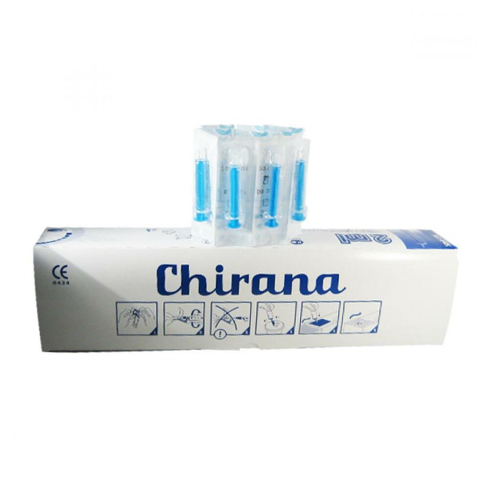 CHIRANA Luer Injekční stříkačka 2 ml jednorázová 100ks