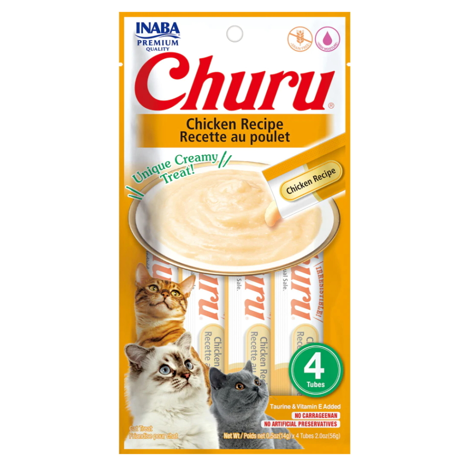 CHURU Cat Chicken kuřecí pyré pro kočky 4x14 g