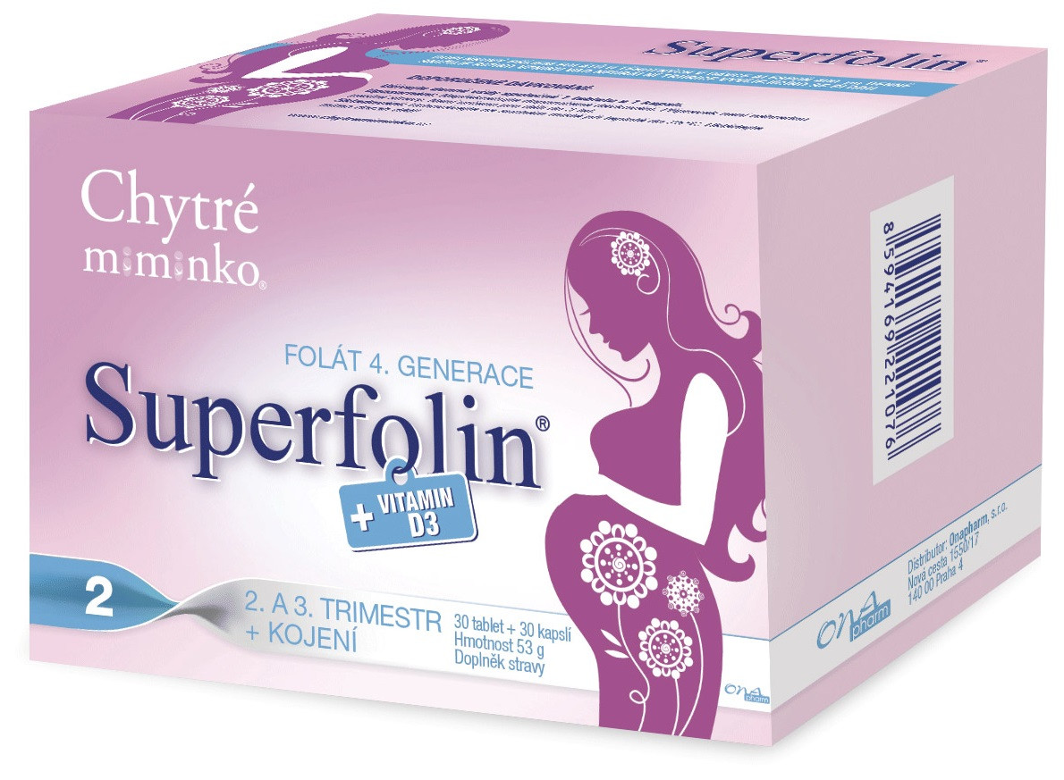 CHYTRÉ MIMINKO Superfolin 2, 30 tablet + 30 kapslí