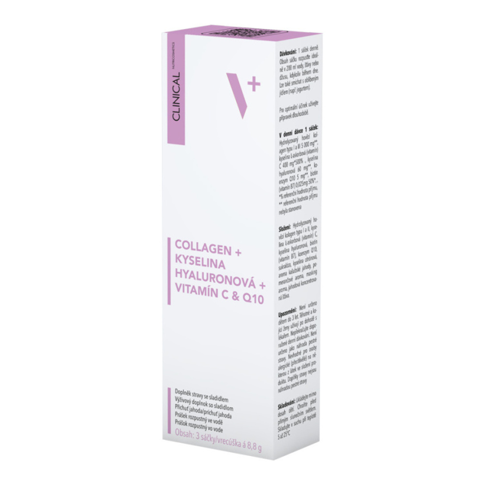 Clinical Collagen + kys. hyaluronová + vit.C & Q10 3x8,8 g