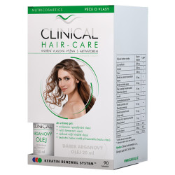 CLINICAL HAIR-CARE 60+30 tobolek + Arganový olej 20 ml ZDARMA