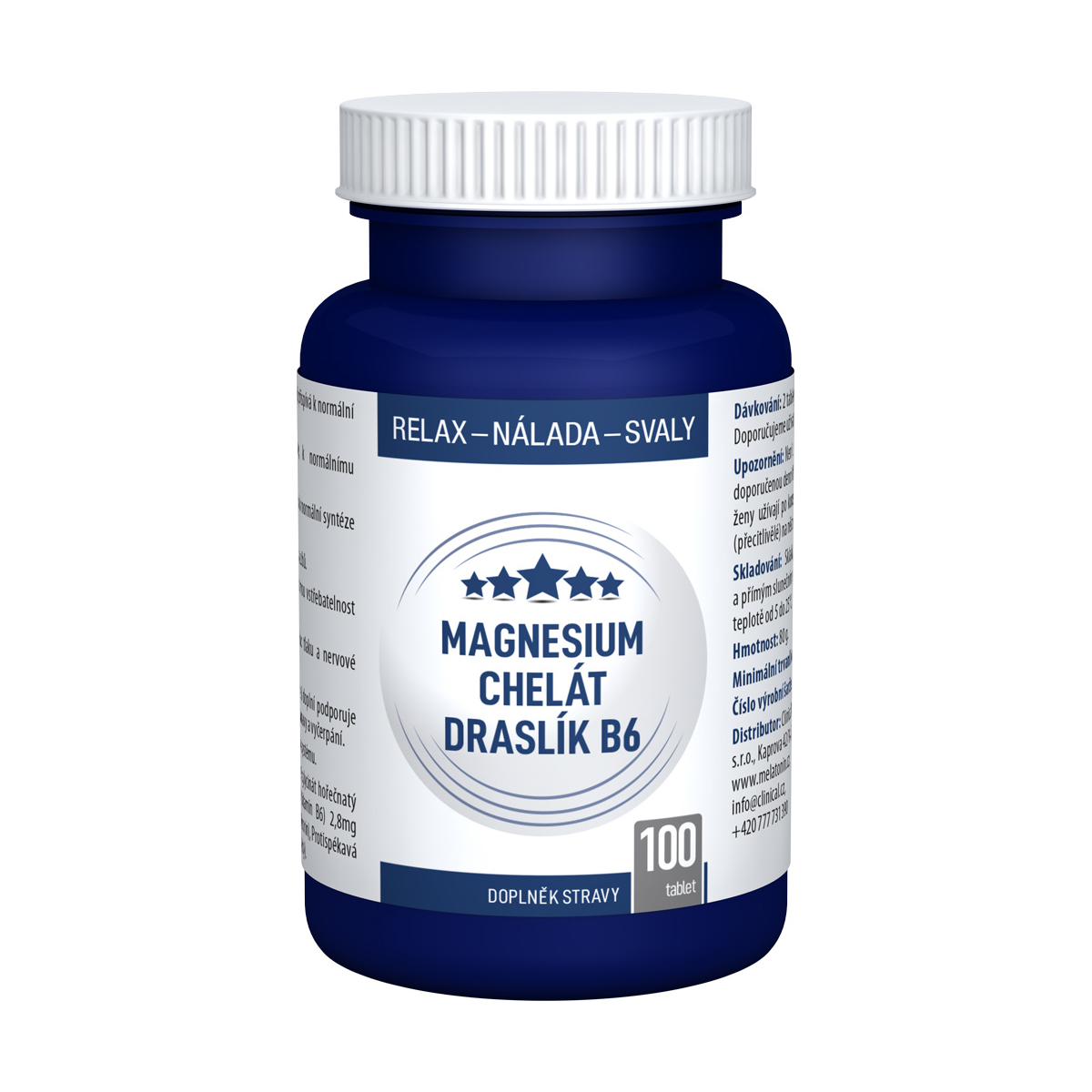 Clinical Magnesium chelát + Draslík + B6 100 tablet