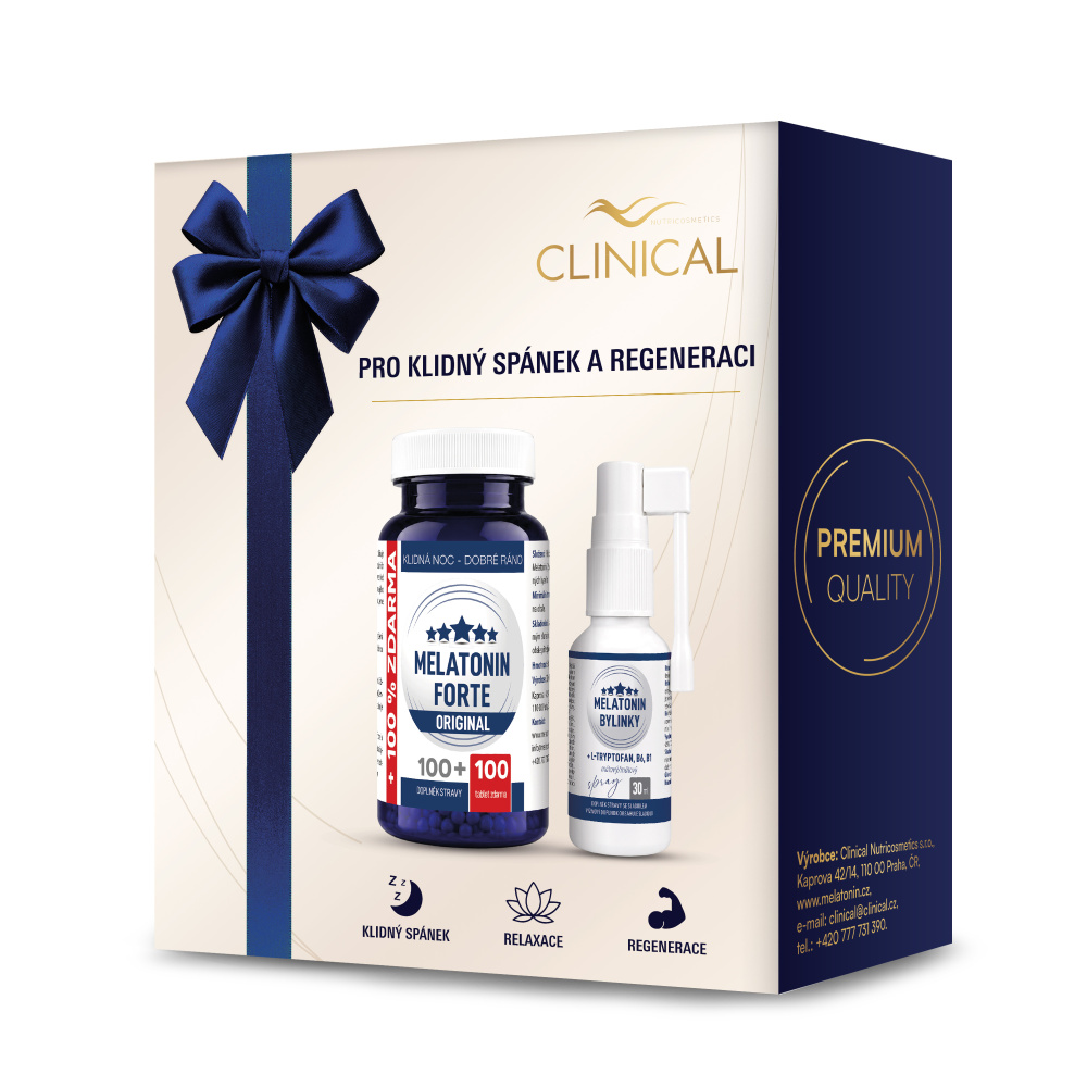 Clinical Melatonin Forte Original + Melatonin spray 1+1 ks 100+100 tablet + 30 ml