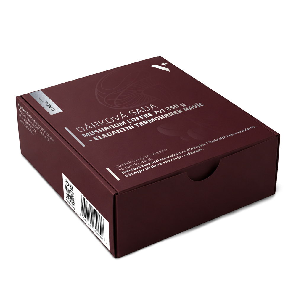 Clinical Mushroom Coffee 7 v 1 250 g + elegantní termohrnek