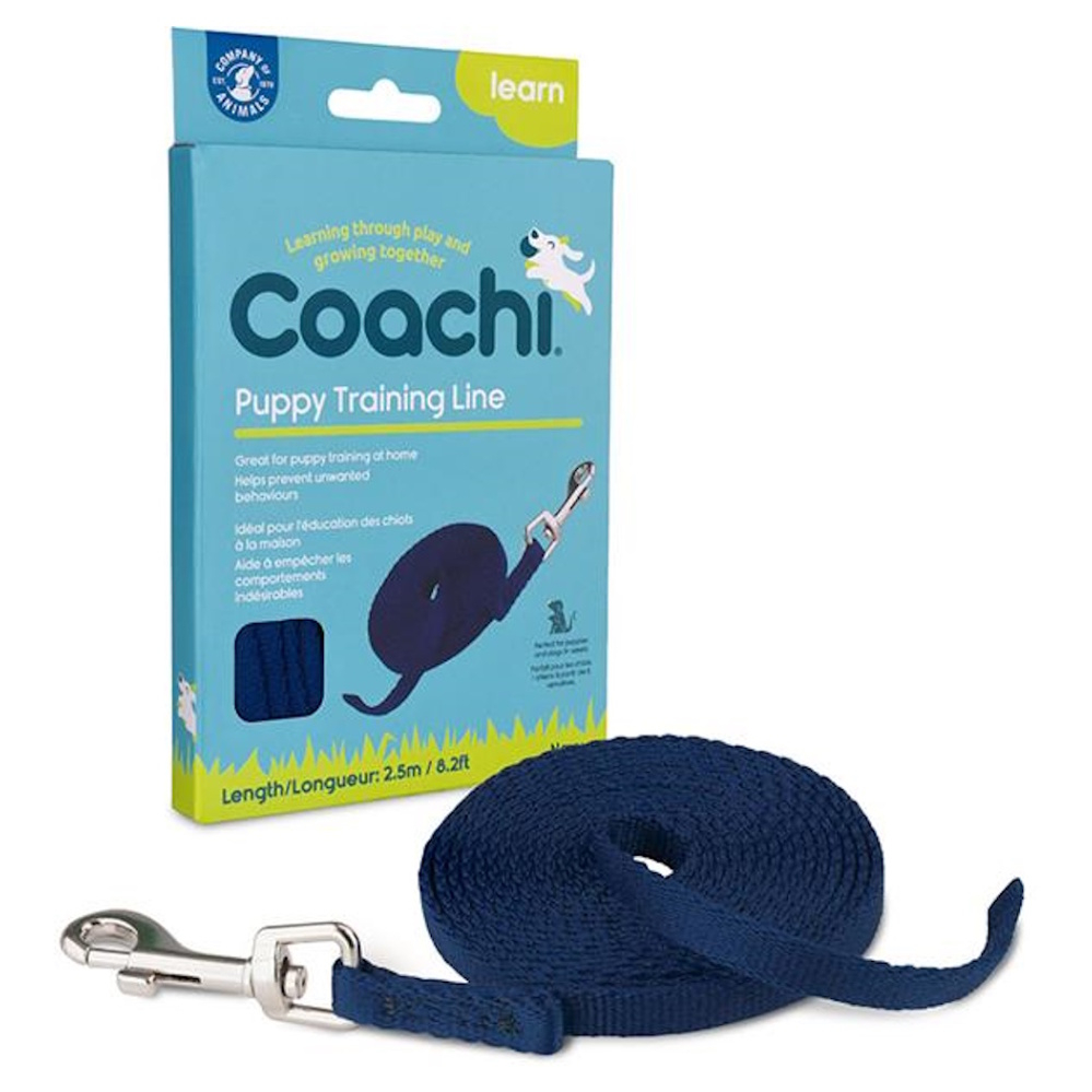COACHI Puppy Training Line výcvikové vodítko pro štěňata modré 2,5 m