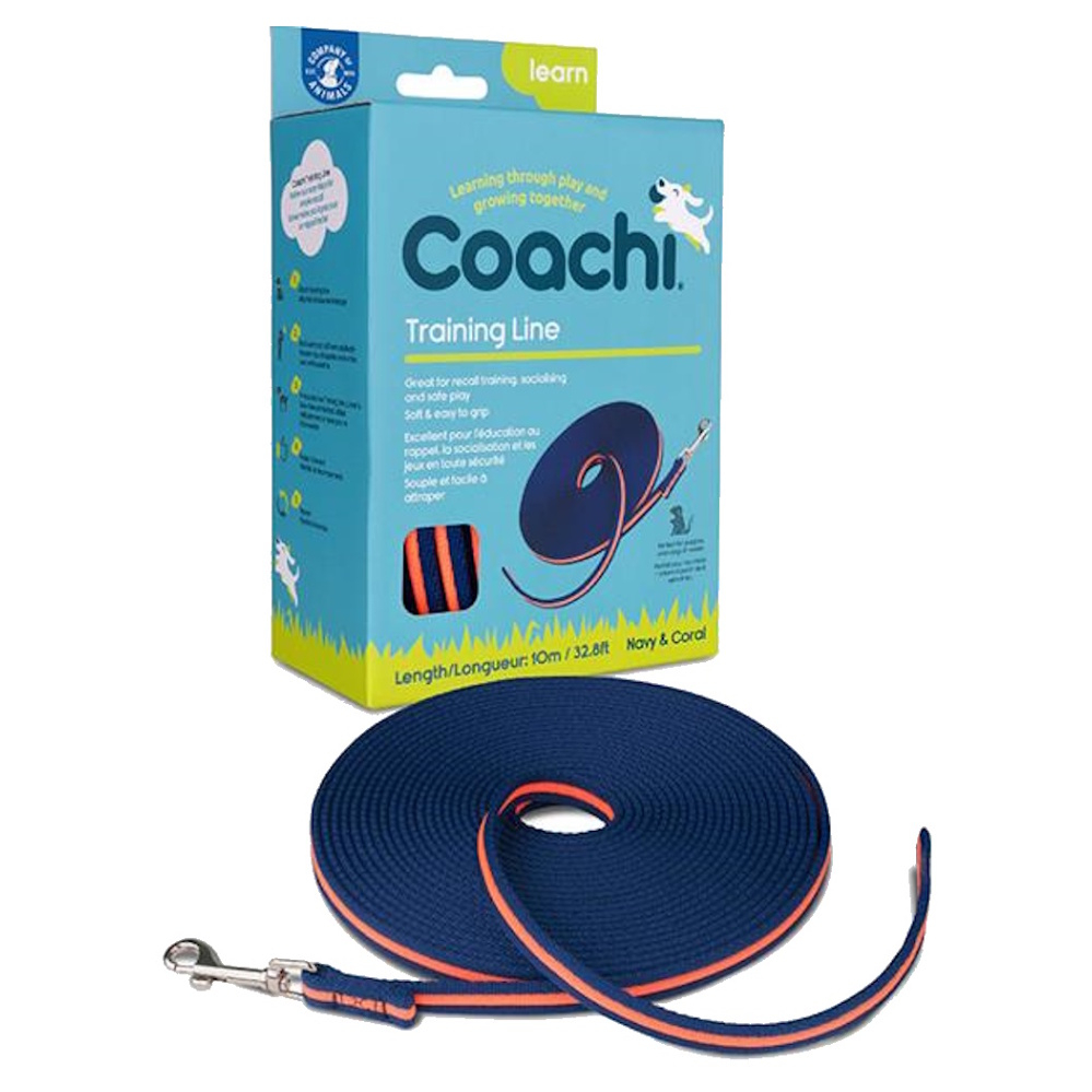 COACHI Training Line výcvikové vodítko modré&oranžové 10 m