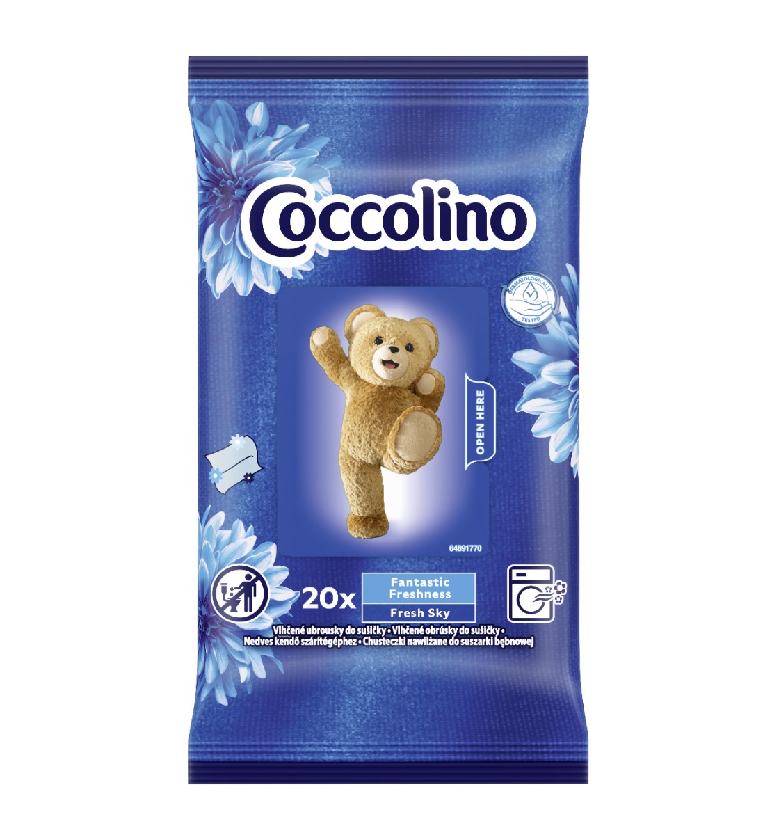Coccolino Vlhčené ubrousky do sušičky 20 ks