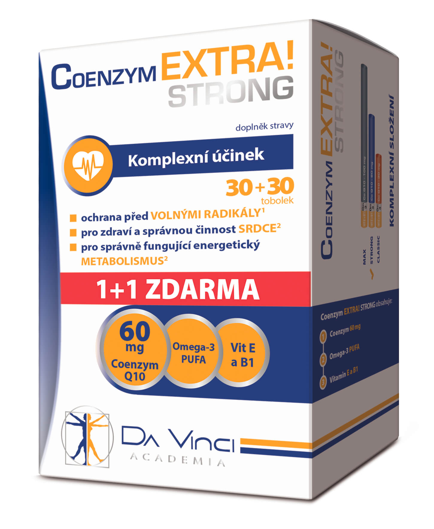 COENZYM Strong 60 mg DaVinci 1+1 ZDARMA 60 tobolek