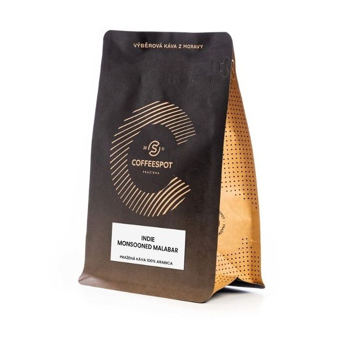 Coffeespot India Monsooned Malabar zrnková káva 250 g