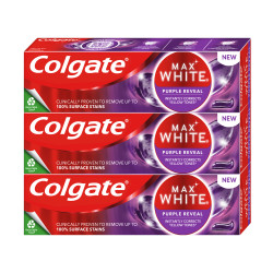 COLGATE Max White Purple Reveal bělicí zubní pasta 3 x 75 ml