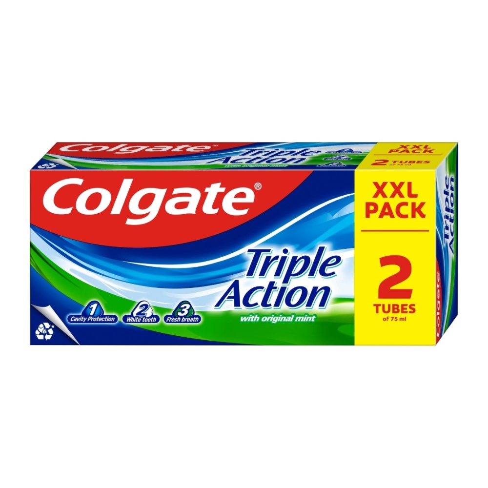Colgate Triple Action zubní pasta 2x75 ml duopack