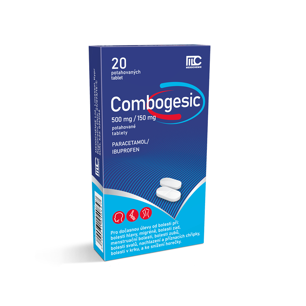 Combogesic 500 mg/150 mg 20 potahovaných tablet