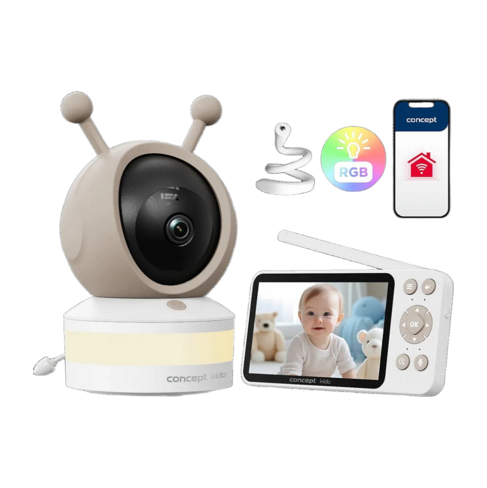 CONCEPT Dětská chůvička s kamerou a LED osvětlením Kido KD5010