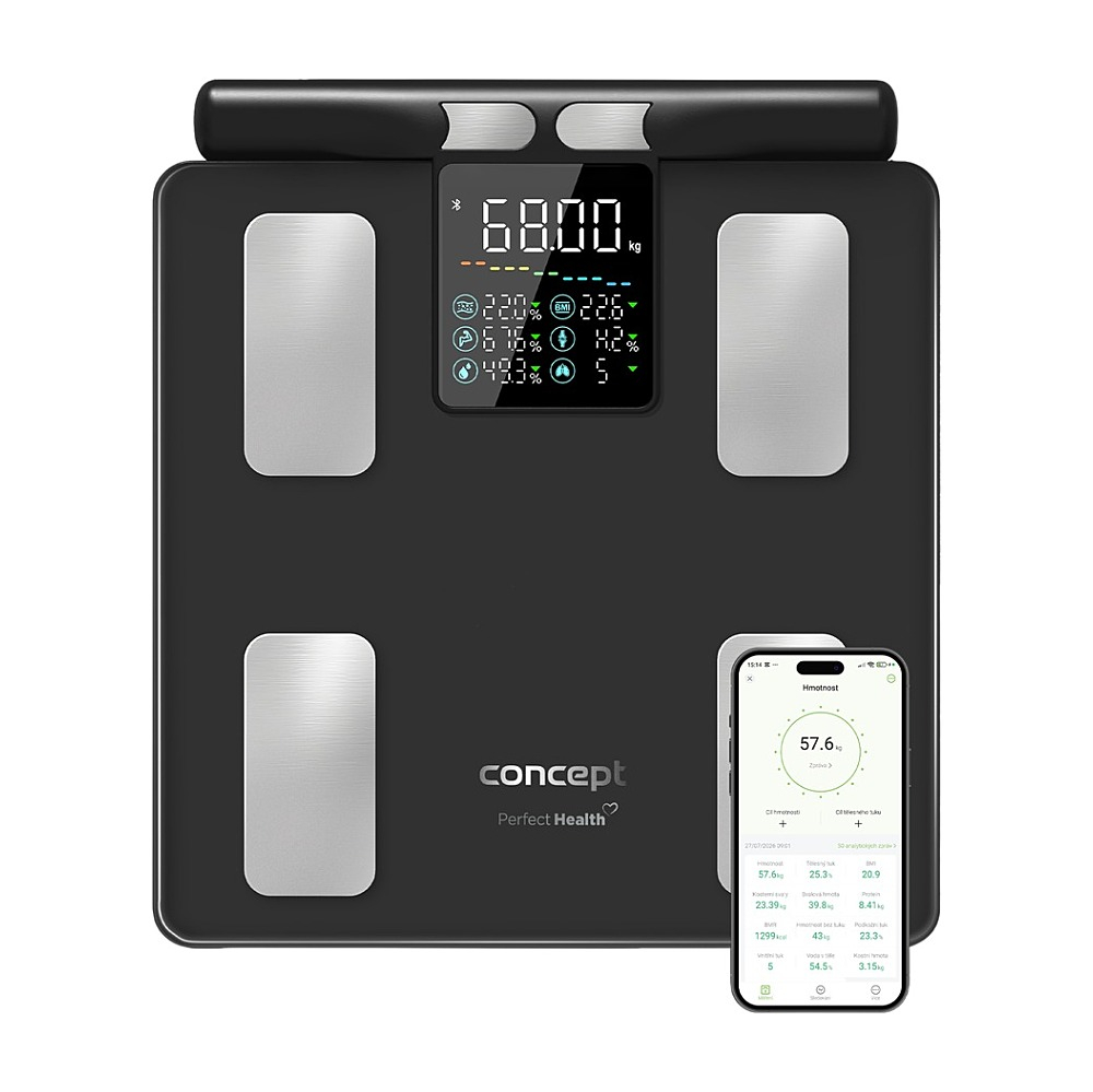 CONCEPT Osobní váha diagnostická 180 kg Perfect Health VO6000