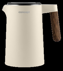 CONCEPT RK3304 Rychlovarná konvice nerezová s regulací teploty 1,5 l, NORWOOD, vanilková