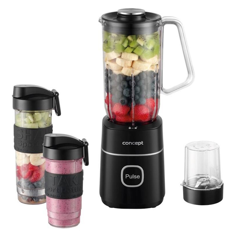 CONCEPT SM3490 Smoothie maker černá 700 W 1 l mlýnek a nádoba 570 ml