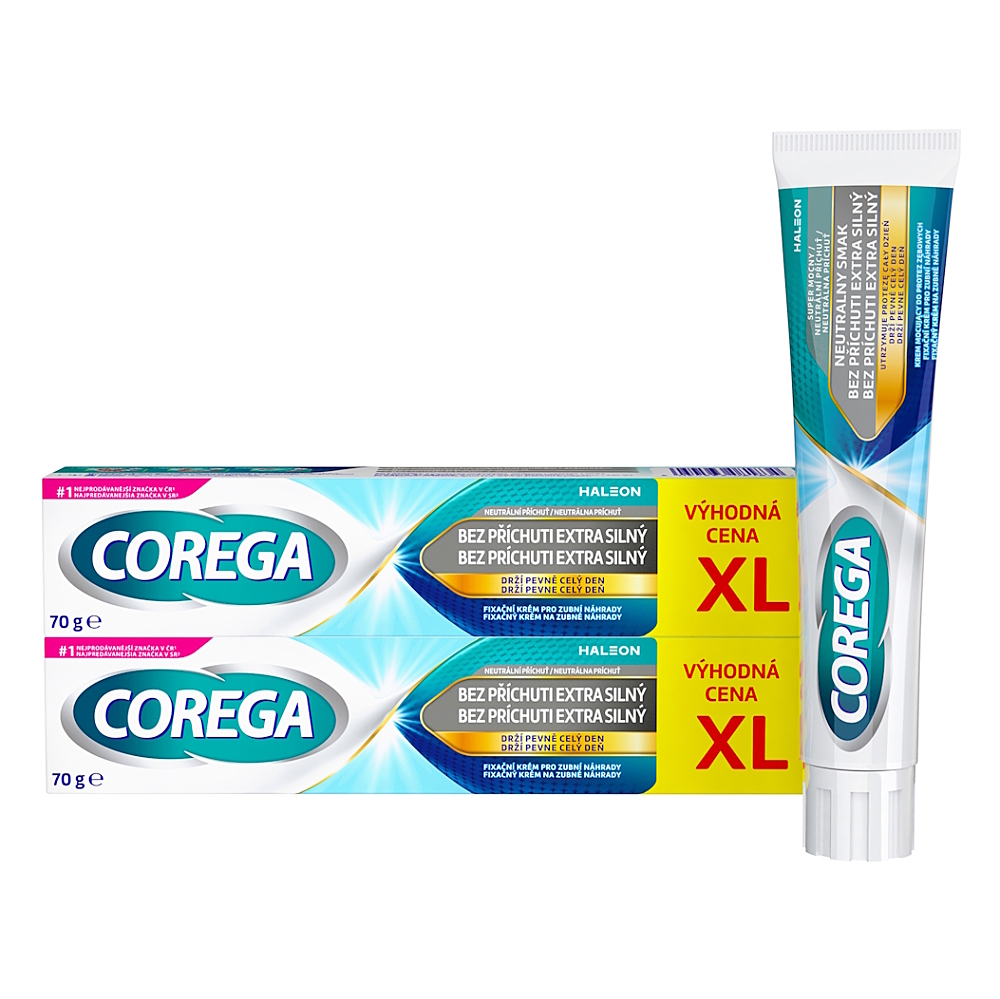 COREGA Extra silný fixační krém bez příchuti XL 2 x 70g