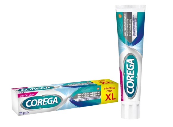 COREGA Extra silný fixační krém na zubní protézu XL bez příchuti 70 g