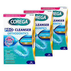 COREGA Pro cleanser orthodontics čistící tablety pro rovnátka 3x30 ks